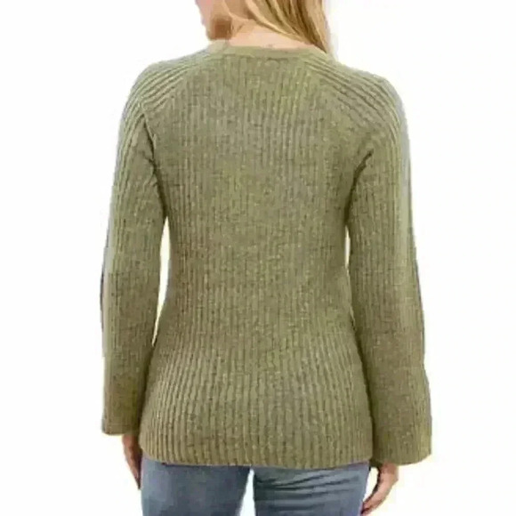 Fever Ladies' Green Ribbed Crewneck Sweater - Picture 3 of 3